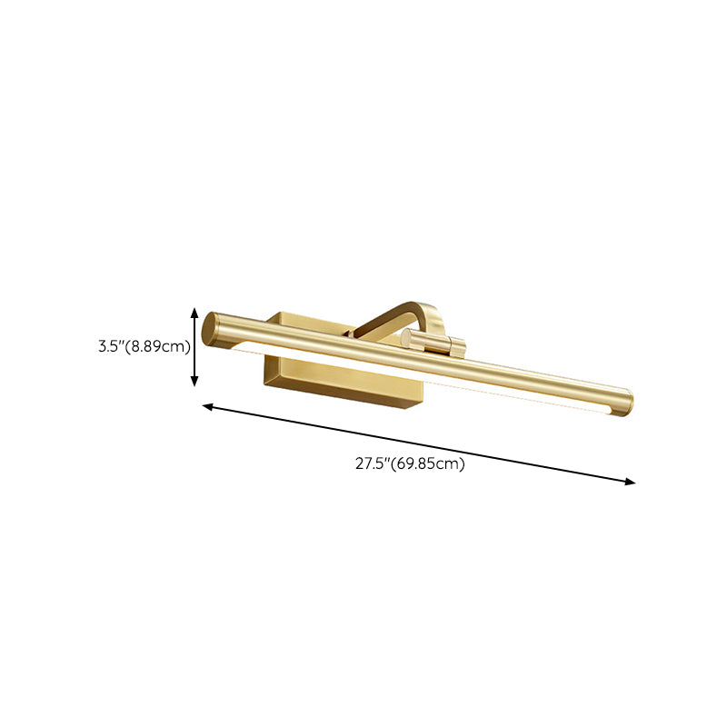 Contemporary Vanity Lights Elongated LED Wall Light Fixtures with Brass for Bathroom