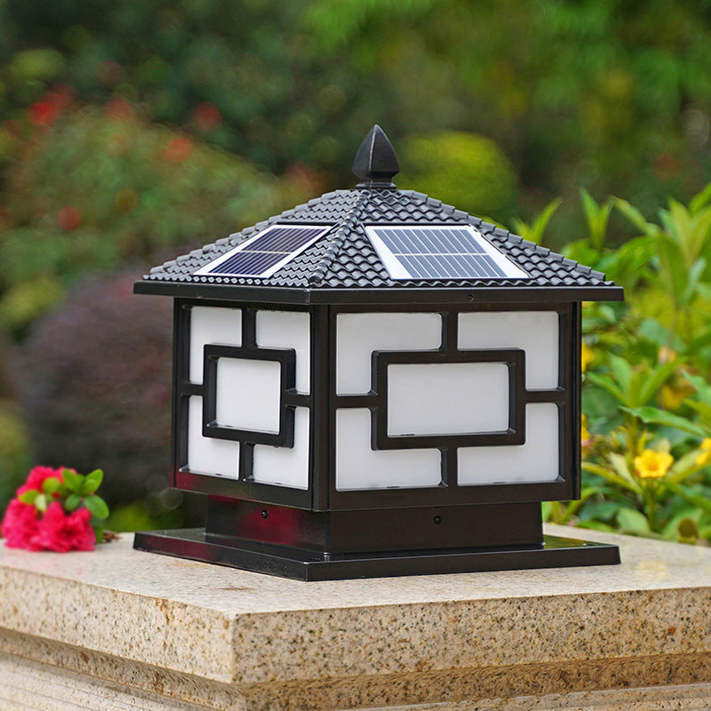 Modern Pillar Lamp Minimalist Outdoor Lamp with Acrylic Shade for Garden