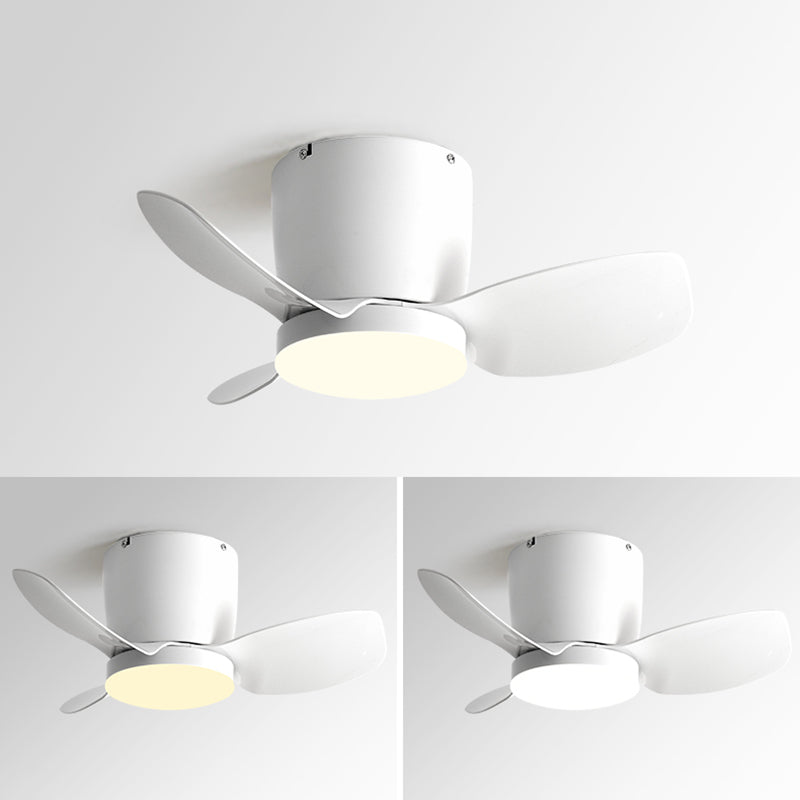 Nordic Style Ceiling Fan Lamp Cylinder Shape Ceiling Fan Light for Children's Room