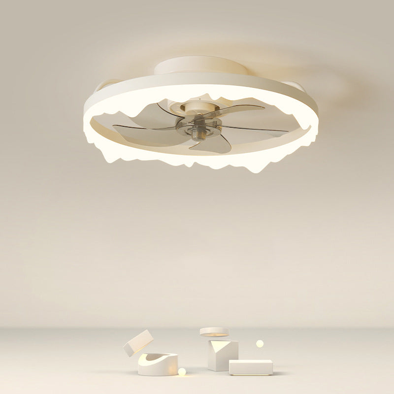 Modernism 5-Blade Ceiling Fan White/Black LED Fan with Light for Foyer