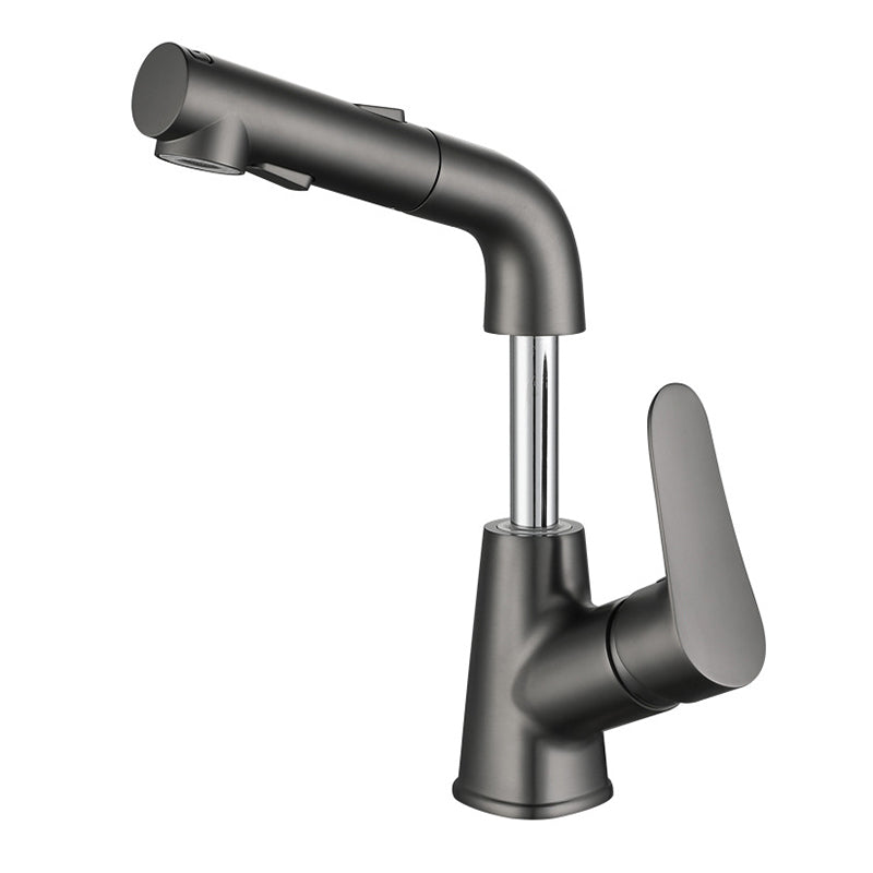 Modern Bathroom Vessel Faucet Grass Lever Swivel Spout with Hoses Lavatory Faucet