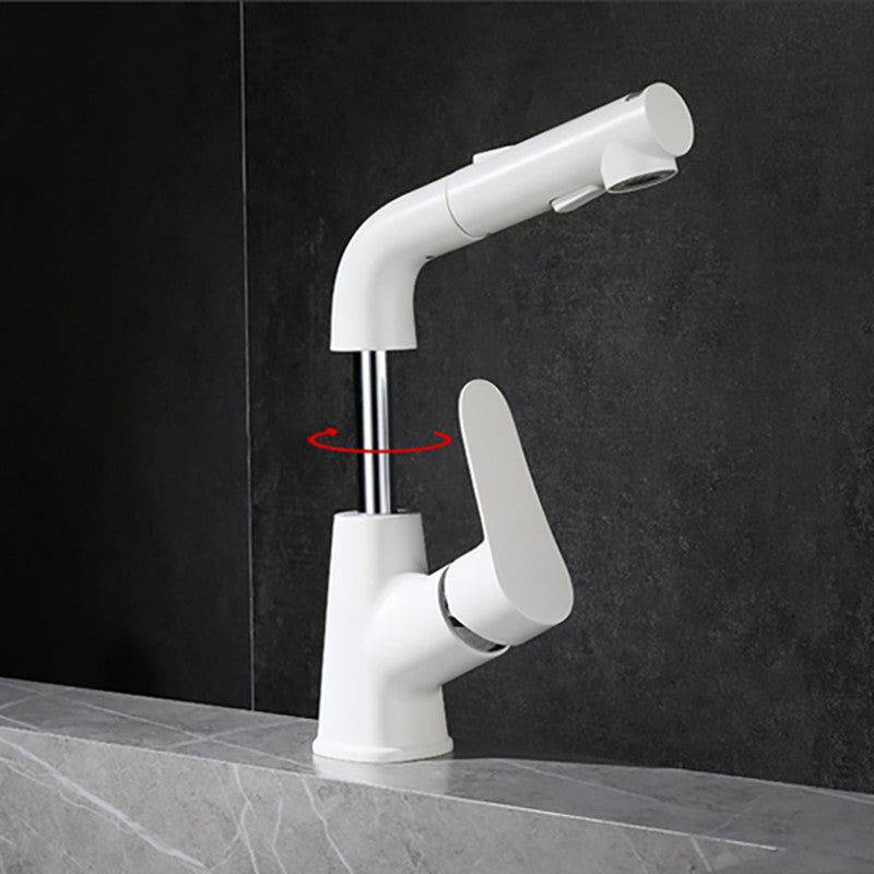 Modern Bathroom Vessel Faucet Grass Lever Swivel Spout with Hoses Lavatory Faucet