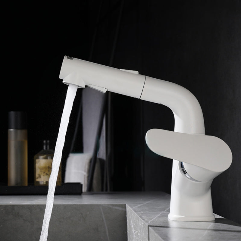 Modern Bathroom Vessel Faucet Grass Lever Swivel Spout with Hoses Lavatory Faucet