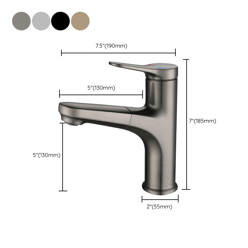 Simplicity Brass Sink Faucet Low Arc Solid Color Centerset Sink Faucet for Bathroom