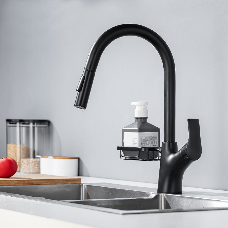 Modern Bar Faucet Brass Pulldown Sprayer Swivel Spout Kitchen Sink Faucet