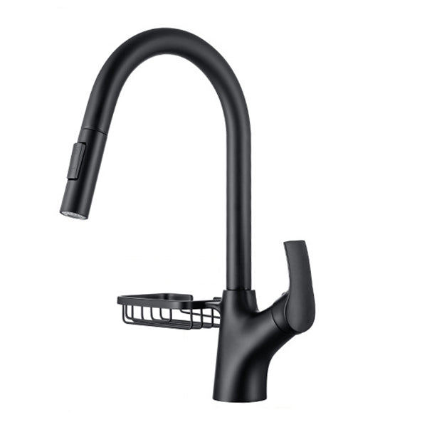 Modern Bar Faucet Brass Pulldown Sprayer Swivel Spout Kitchen Sink Faucet