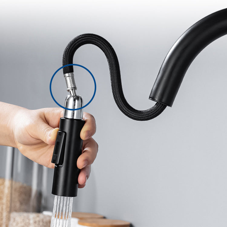 Modern Bar Faucet Brass Pulldown Sprayer Swivel Spout Kitchen Sink Faucet