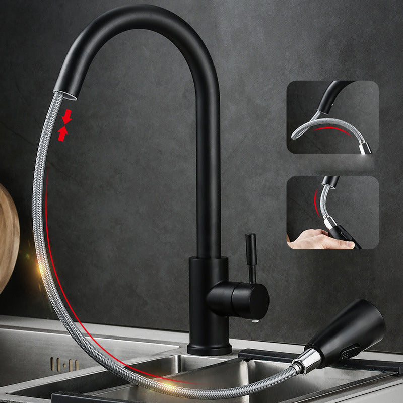 Pull Down Spout Kitchen Faucet One Handle Kitchen Sink Faucet with Pull Down Sprayer