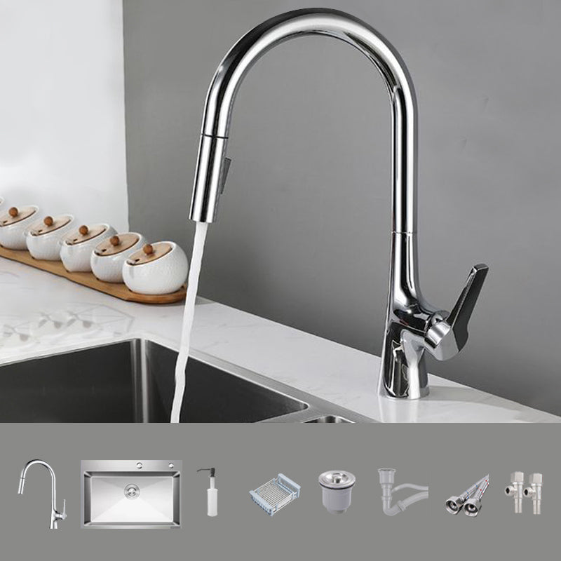 Modern Kitchen Sink Stainless Steel with Accessories and Faucet Workstation Sink