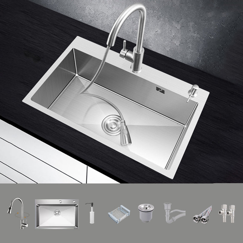 Modern Kitchen Sink Stainless Steel with Accessories and Faucet Workstation Sink