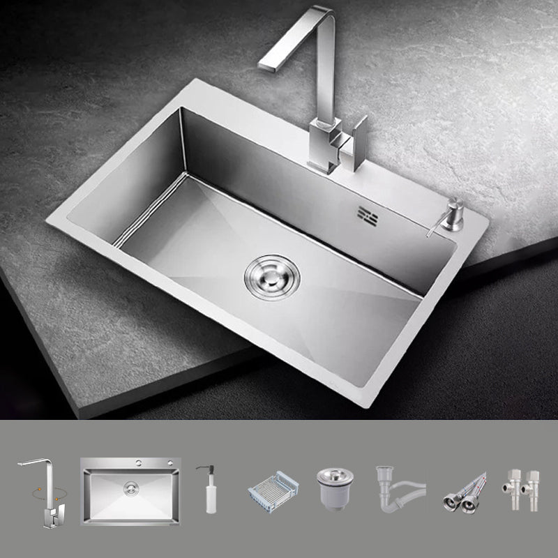 Modern Kitchen Sink Stainless Steel with Accessories and Faucet Workstation Sink