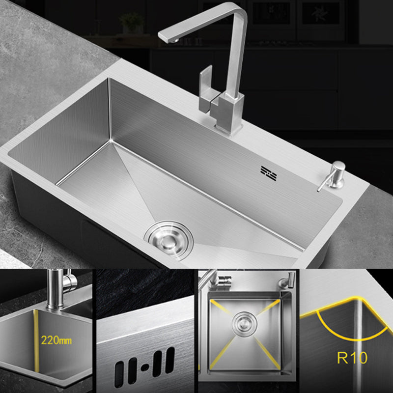 Modern Kitchen Sink Stainless Steel with Accessories and Faucet Workstation Sink