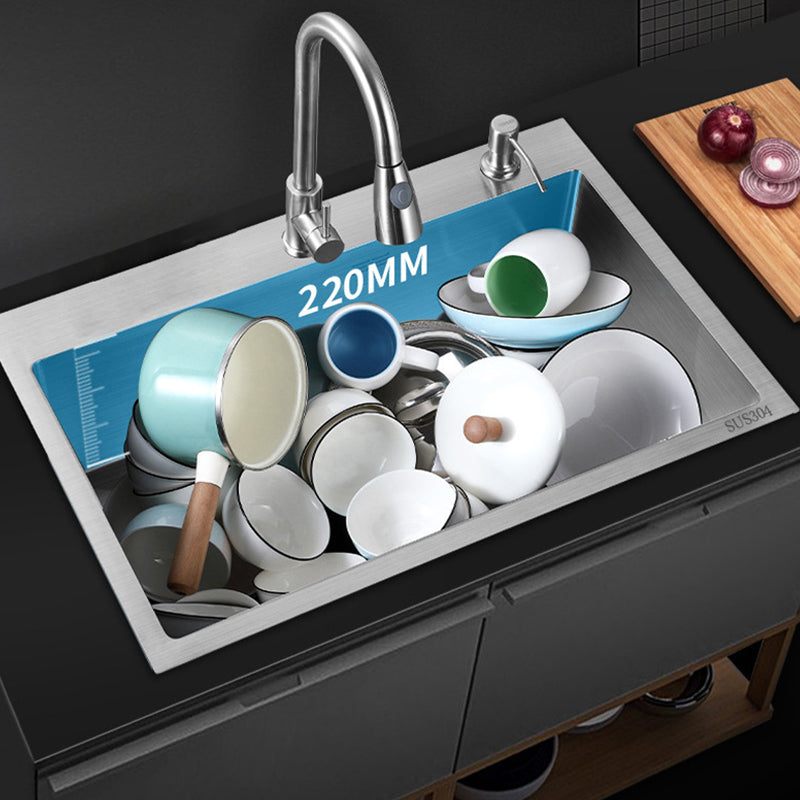 Modern Kitchen Sink Stainless Steel with Accessories and Faucet Workstation Sink