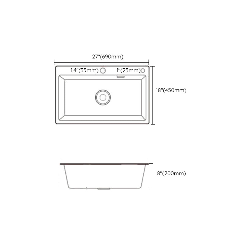 Classic Style Kitchen Sink Corrosion Resistant 2 Holes Stainless Steel Kitchen Sink