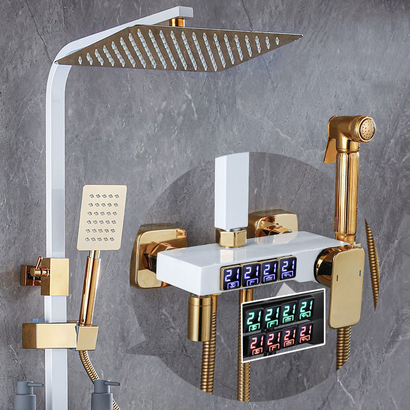 Modern Style Shower System Wall Mounted Spot Resist Shower System with Hand Shower