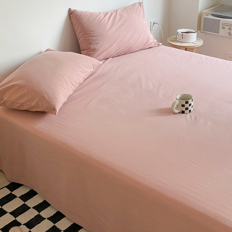 Sheet Set Solid Fade Resistant Breathable Cotton Bed Sheet Set