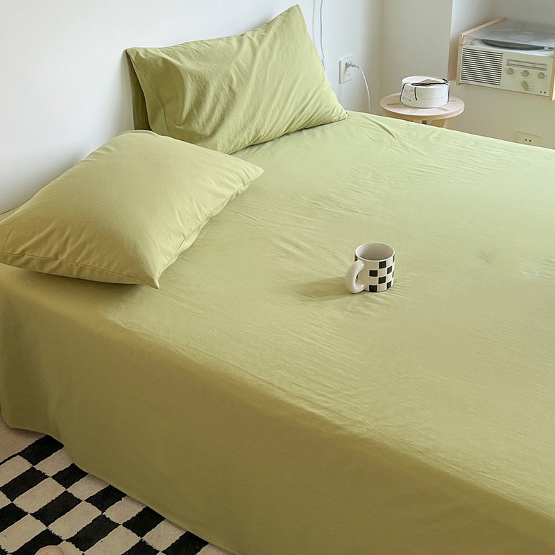 Sheet Set Solid Fade Resistant Breathable Cotton Bed Sheet Set