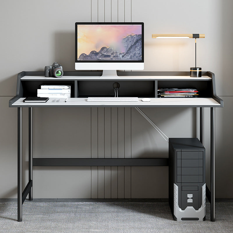 Industrial Writing Desk Rectangular Secretary Desk with Metal Legs