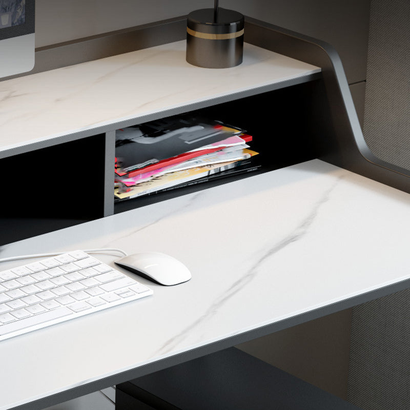 Industrial Writing Desk Rectangular Secretary Desk with Metal Legs