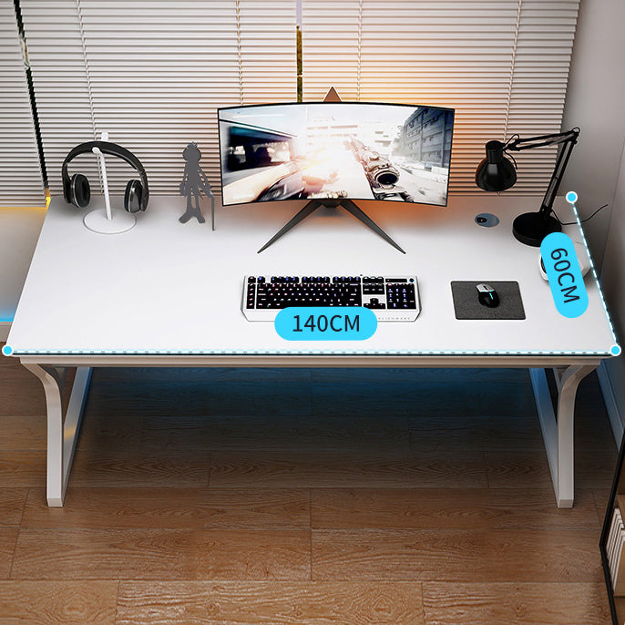 Modern Wooden Computer Desk Cable Management Rectangular Office Desk with Shelf