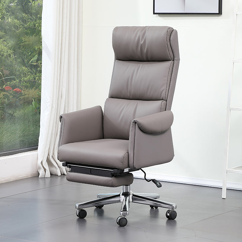 Contemporary Adjustable Faux Leather Chair Executive High Back Swivel Chair