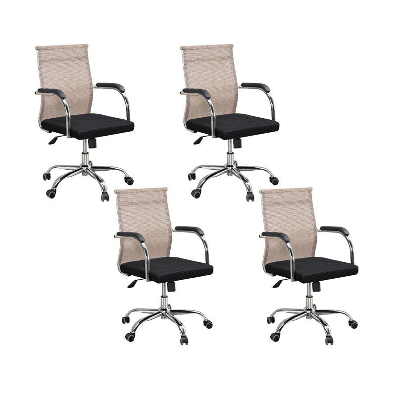 19"W Modern Desk Chair Breathable AirGrid Fixed Arms Office Chair