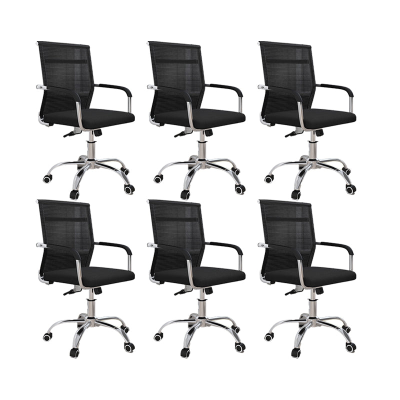 19"W Modern Desk Chair Breathable AirGrid Fixed Arms Office Chair