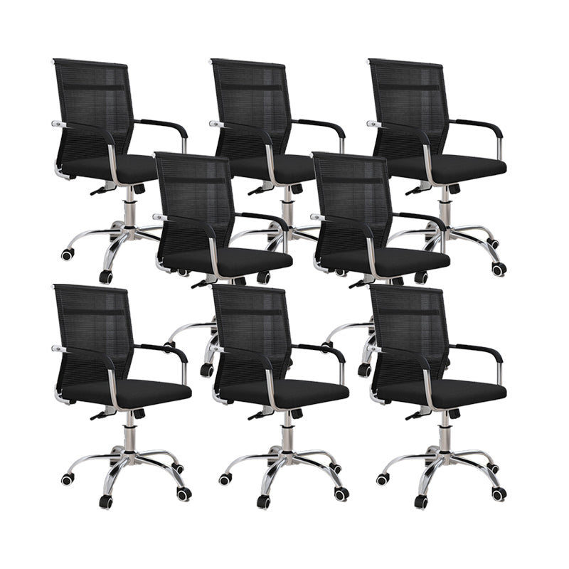 19"W Modern Desk Chair Breathable AirGrid Fixed Arms Office Chair