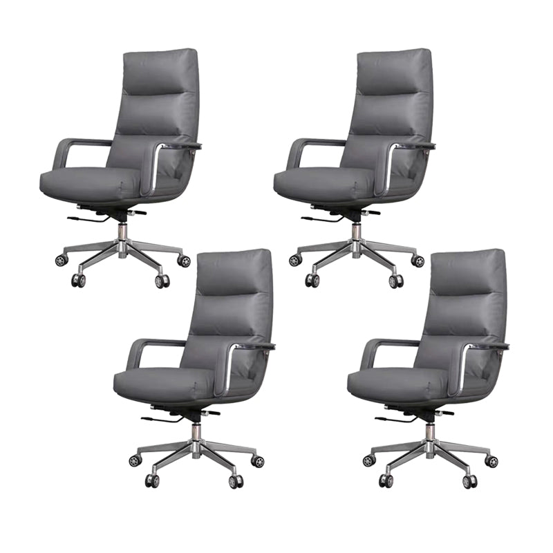 Modern Desk Chair Leather Ergonomic Computer Chair High-Back Chair with Wheels