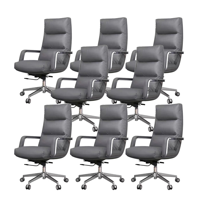 Modern Desk Chair Leather Ergonomic Computer Chair High-Back Chair with Wheels