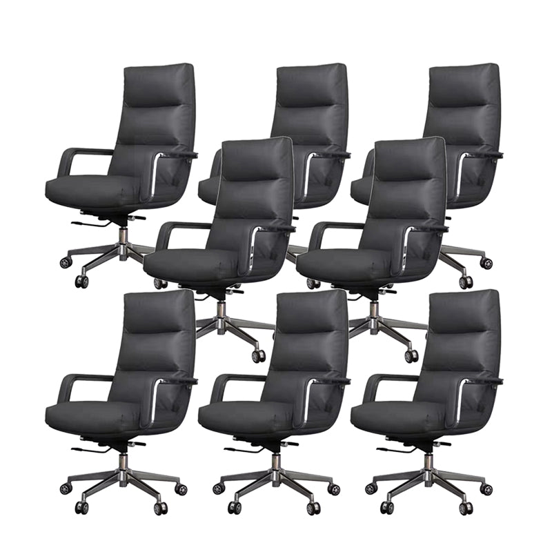 Modern Desk Chair Leather Ergonomic Computer Chair High-Back Chair with Wheels