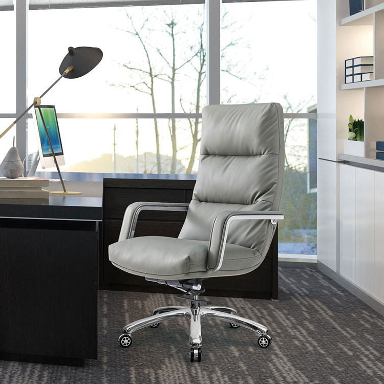 Modern Desk Chair Leather Ergonomic Computer Chair High-Back Chair with Wheels