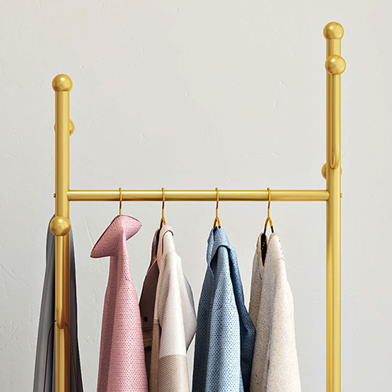 Glam Metallic Coat Hanger Pure Color Hooks Design Free Standing Coat Rack