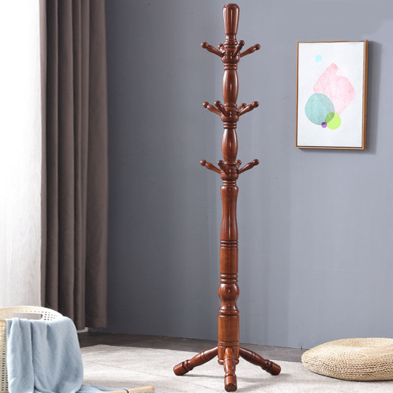 71"H Solid Wood Coat Rack European Style Hanger Ash Wood Modern Hall Tree