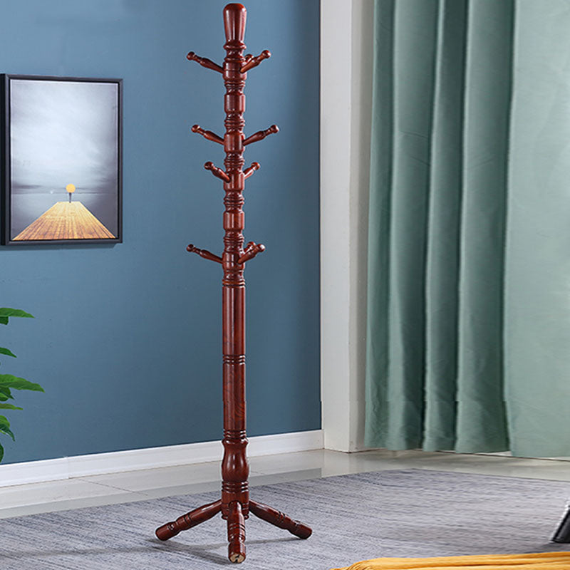 71"H Solid Wood Coat Rack European Style Hanger Ash Wood Modern Hall Tree