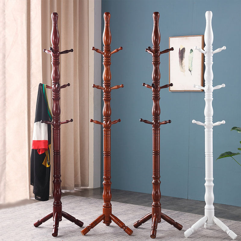 71"H Solid Wood Coat Rack European Style Hanger Ash Wood Modern Hall Tree