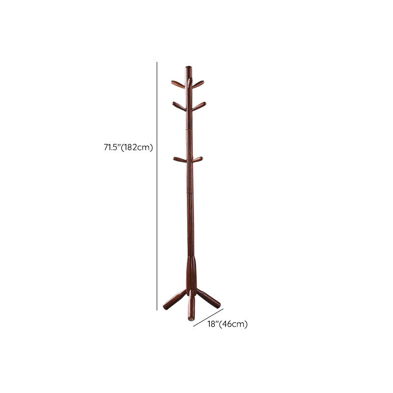 71"H Solid Wood Coat Rack European Style Hanger Ash Wood Modern Hall Tree