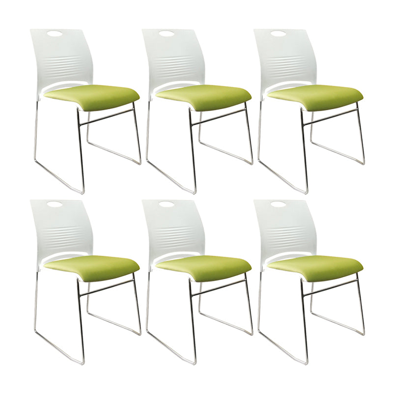 Contemporary Armless Guest Chair Mid Back Plastic Conference Chair