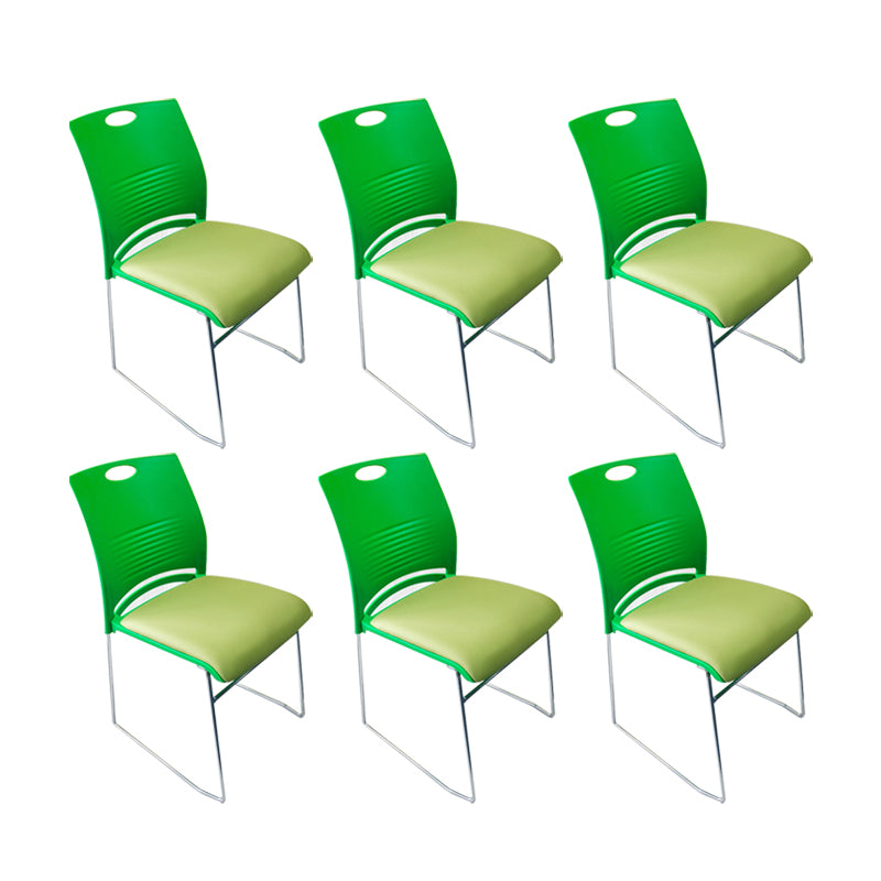 Contemporary Armless Guest Chair Mid Back Plastic Conference Chair