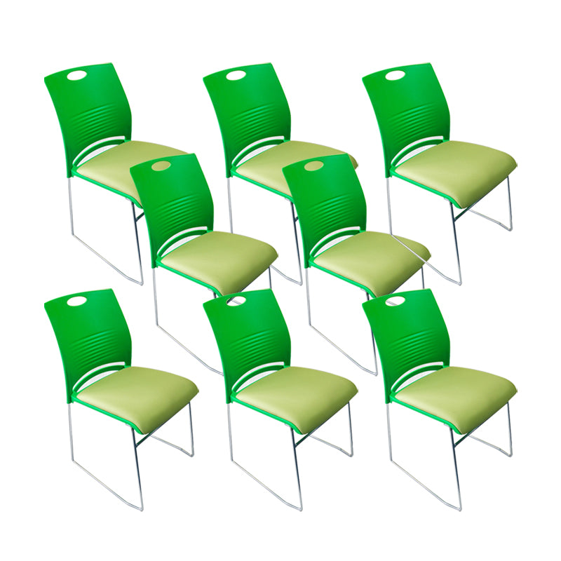 Contemporary Armless Guest Chair Mid Back Plastic Conference Chair