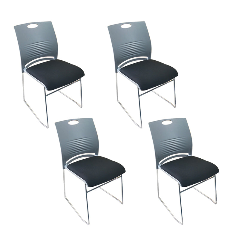 Contemporary Armless Guest Chair Mid Back Plastic Conference Chair