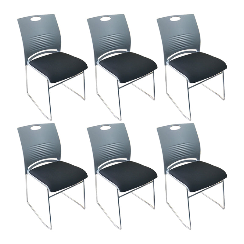 Contemporary Armless Guest Chair Mid Back Plastic Conference Chair