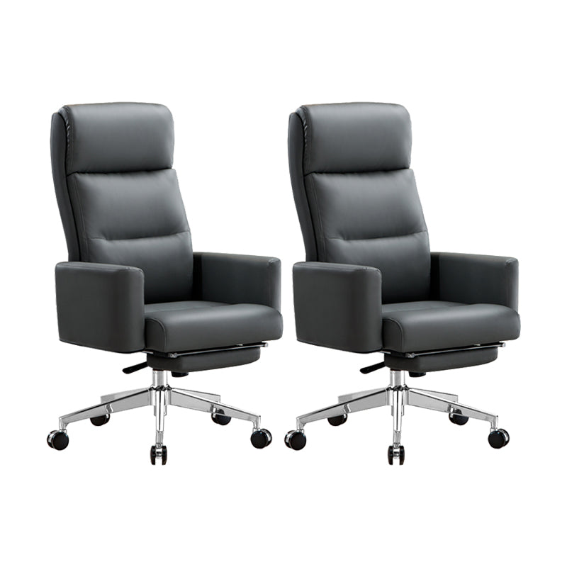 Modern High Back Executive Chair Fixed Padded Arms Managers Chair