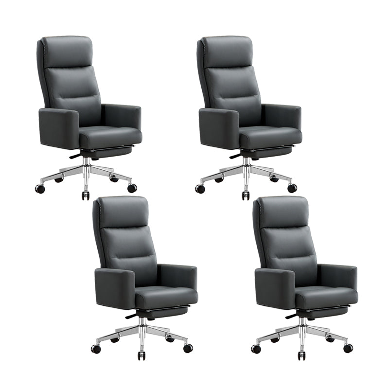 Modern High Back Executive Chair Fixed Padded Arms Managers Chair