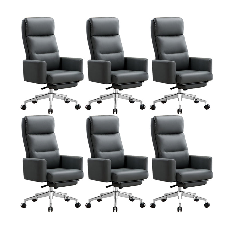 Modern High Back Executive Chair Fixed Padded Arms Managers Chair