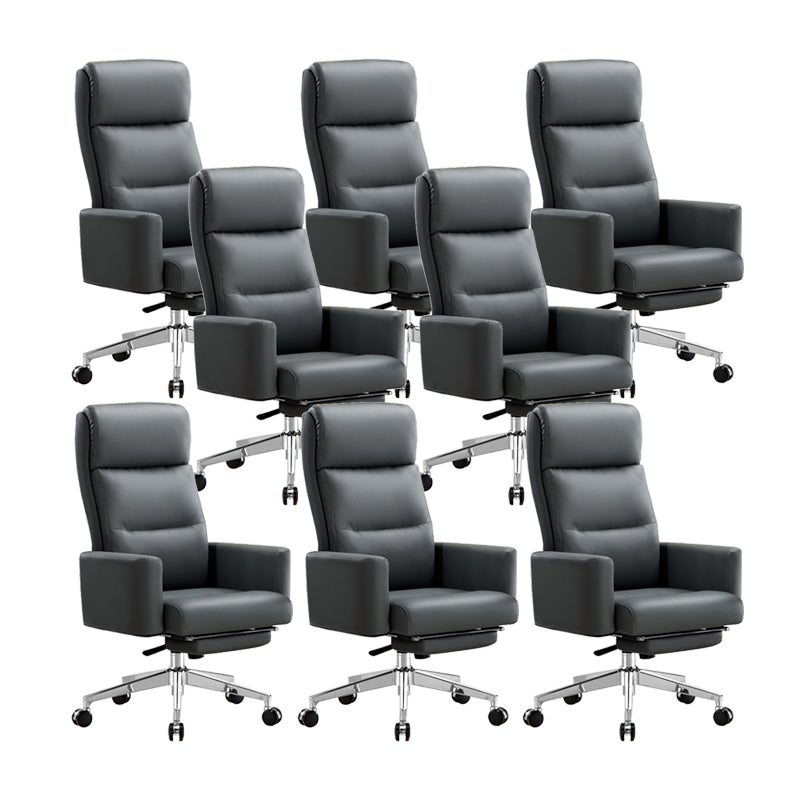 Modern High Back Executive Chair Fixed Padded Arms Managers Chair