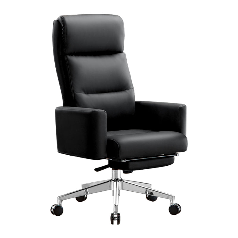 Modern High Back Executive Chair Fixed Padded Arms Managers Chair