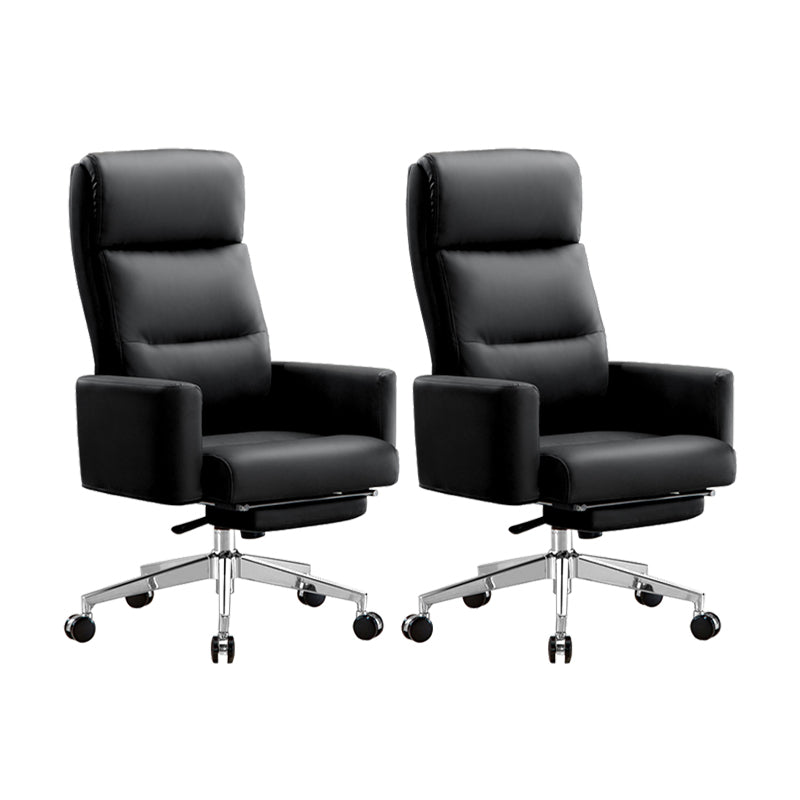 Modern High Back Executive Chair Fixed Padded Arms Managers Chair