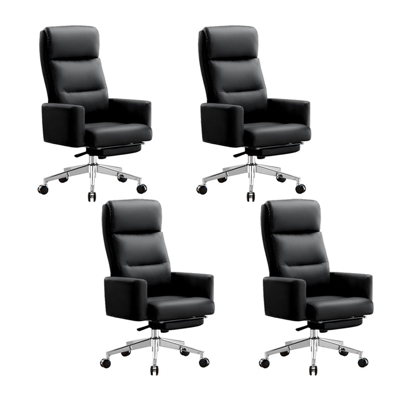 Modern High Back Executive Chair Fixed Padded Arms Managers Chair