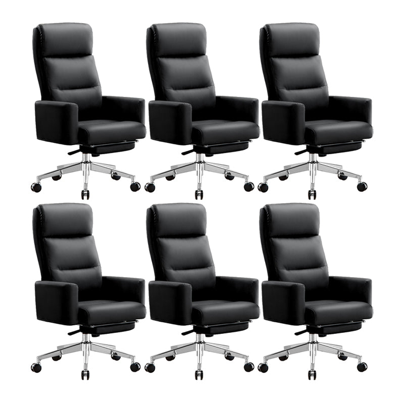 Modern High Back Executive Chair Fixed Padded Arms Managers Chair